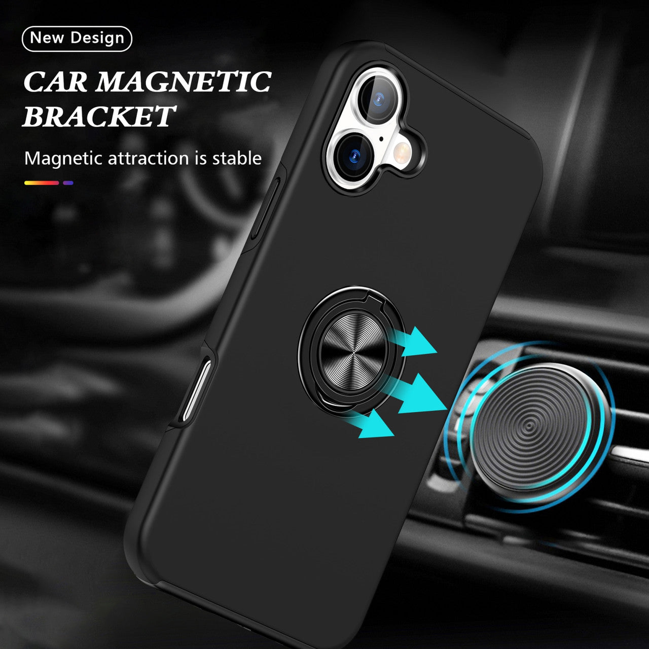 Coque hybride magnétique invisible pour iPhone 16 Plus Coque hybride magnétique invisible pour iPhone 16 Plus